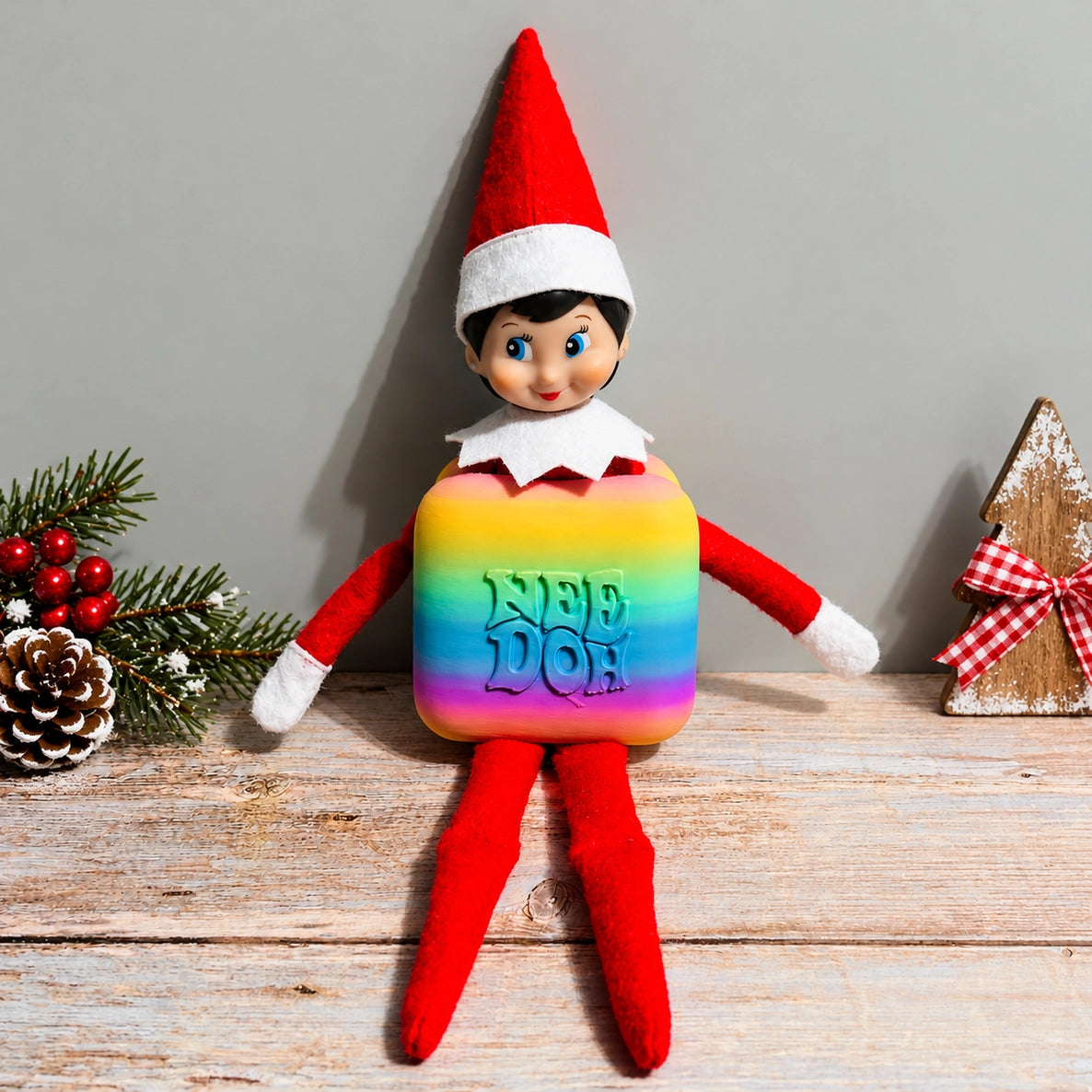 🎄 Rainbow Christmas Elf Squishy Costume | Holiday Elf Accessory